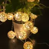 20 Светодиодный ротанный мяч Гирленда Столь Света Рождественские сказочные светильники для отдыха на открытом воздухе свадьба Рождественская вечеринка Украшение дома