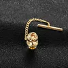 Clip Clips Hawson Metal Knot / Kink Tie Tack avec Pin de garde pour Coldie Gold / Gold Rose / Imitation Rhodium Plated Tie Gift For Men Y240411