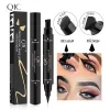 2 po en 1 Eyeliner Eyes Cat Eyes Liquide Douleur de crayon Crayon Tampons de maquillage Sceau Big Damp Black Imperproofing Eyeliners Dry Eyeliners Kit