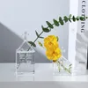 VASESクリエイティブな家の装飾シンプルな小さな家の形状容器バーレストラン用の透明なガラス花瓶の花