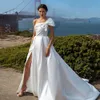 MSIKOODS Country 2023 Suknie ślubne z odłączaną spódnicą Satynowe suknie ślubne Slit Bow Suknie ślubne Vestido de noiva