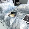 Ensemble de literie de textile de maison de luxe 100% Tencel Couverture de couette couchet Cover Plat Lit Feuille d'oreiller