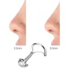 2sts ASTM F136 Titanium Pierc Nostril Ring Nose Stud Nostril med CZ Piercing Septum Bar Pin Nose Studs Body Jewets Partiage