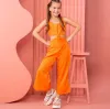 Calças varejo vendido 2023 Fashion Solid Ruffles Onepiece Pants for Girls Baby, Princess Kids Sweet Candy Pants 27t