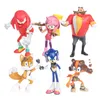 Sonic Hedgehog Figure 6pcs Cross Border Anime Toy Model 6 Flying Squirrel Generation Solk Hedgehog Figurines Modèle d'ornements de poupée hérisson