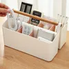 Portable Storage Box with Wooden Handle and Divided Compartments Waterproof Storage Basket Organizer for College Desk Bathroom