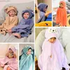 Blankets Swaddling Christmas Elk Baby Bathrobe Flannel Cloak Cartoon Boy Girl Ultra-Soft Hooded Spa Velvet Robe Bath Towel Baby Shower Gift Y240411