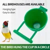5st Bird Parrot matare container husdjur bur hängande foderlåda fågelförsörjning plast rund vatten kopp hängande dricksmatande skål