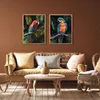 Parrot Poster Macaw Tropical Bird Art Parrot Print Canvas Painting Wall Pictures for Tropical Living Room Wall Room Decor Gift