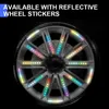 SEAMETAL 20/40Pcs Car Rainbrow Breakpoint Reflective Strips Car Motorcycle Wheel Hub Decal Stickers for Car Styling Accessories