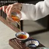 Çin mavisi ve beyaz porselen çay bardağı anti -haşlama retro seramik çayır taşınabilir master fincan ev kişisel tek fincan