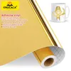 Erocaca 12 "x3ft / 30x100cm miroir adhésif en métal Vinyl Roll Film d'autocollant permanent vinyle pour décoration de mur de verre Cricut Maker