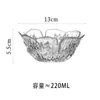 Bowls Set Of 3 Ins Crystal Glass Fruit Salad Bowl Spoon Hand Blown Petal Shaped Embossed Round Clear Ice Cream Cup