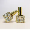 Storage Bottles 10ML Water Cube Electroplated Gold Mini Travel Portable Perfume Bottle 100PCS/LOT