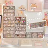 Organizatorzy biurka Kawaii Cute Korean Stationery Plastic Organizer Box Pudownia biżuteria do przechowywania pudełka na szkołę domową