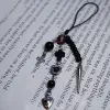 Black Red Mobile Phone Riem Telefoonketens voor vrouwen Cross Heart Beaded Korea Kpop Charm Keychain Y2K Anti-Most Lanyard Sieraden