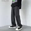Męskie dżinsy workowate dżinsy mężczyźni proste High Street All-Match Fashion Teens pary proste młode witalność streetwear koreański styl spodni L49