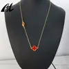 Hot Sale 18K Gold Dainty Women Four Leaf Clover ketting sieraden Lucky Pendant Necklace