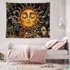 Burning Sun Vintage Floral Plantes et laisse un escargot hippie mystique et un mur de tapisserie hippie suspendu pour décoration de chambre