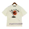 Vêtements de créateurs haut de gamme pour PA Angels Red Sun Coconut Tree Skeleton Imprimer à manches courtes Tshirt pour hommes et femmes High Street Malf manche avec étiquette de marque Original 1: 1