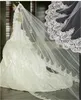 Modest Classic Vintage White Ivory Long Tulle Wedding Bridal Veil One Layer Applique Lace Wedding Veils4700169