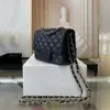 10A di qualità di livello designer di lusso da donna sacca da donna 17 cm mini lembo quadrato classico caviale agnscano sacchetti trapunti per la borsetta per la spalla a tracolla in oro oro nero scatola