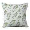 Funda de almohada de almohada juego de impresión de hoja de planta elegante para la silla para la decoración del sofá