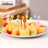 Fourks 4 / 12pc Fleur mignonne réutilisable Fruit Snack Fork Snack Dessert Lunch Salad Decor Bozo Box For Kid Party Tooth Toark