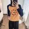 Women's Hoodies & Sweatshirts designer Gaoding 2024 Spring/Summer New Off Shoulder Sleeves Loose Colored Embroidered Love Letter Knitted Hooded Thin Sweater LX31