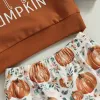 Pantalon enfants bébé filles vêtements pour tout-petits costumes Halloween Costumes à manches longues Pumpkin Print Sweetshirt Pantalons évasés 2pcs