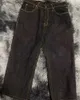 Herren Jeans Harajuku Retro Hip Hop Dragon Muster Jeans Schwarz übergroß