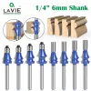 Lavie 6 mm 1/4 Shank Shank High-de-de-tungsten Carbide Drawing Line Router Bit Set for Woodworking Filling Cutter H06092 H07092