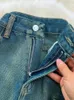 Jeans féminins vintage mode haute taille jambe large 2024 articles d'automne multi-poches pantalon denim féminin à la mode 11xx7209