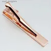 TIE CLIPS HAWSON NOBLE Designs clipes de gravata para homens camisa Shinny Rose Gold Color Tie Bar Pins para negócios de casamento Y240411