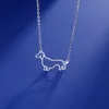 Anhänger Halskette Coolime Nette Dackel Hunde Halskette für Frauen Edelstahl -Wurstkette Choker Mode Schmuck Geburtstag Geschenk