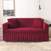 Couvre-chaise Couleur solide de couleur élastique Sofa Jupe Style Stretch Habver