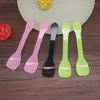 Disposable Flatware 100Pc Transparent Spoons Colorful Plastic Ice Cream Dessert Pudding Spoon Party Mini Size Cutlery