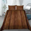 3D Modern Retro Wood Däcke Cover Lovely Pattern Polyester Quilt Cover Cudopcases For Kids Adults Bedroom Decor King Queen Size