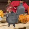 Feestdecoratie mini handheld pot betoverende Halloween Witch draagbare wierook brandende ketel voor decor hittebestendig gietijzer