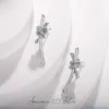 Luxury Tifanccy Designer Earring S925 Sterling Silver Highend Bow örhängen för kvinnliga ljus lyxiga högkvalitativa designers smycken