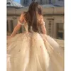 2023 Vestido de baile de baile Fairy Vestido 3D Flores Beading Lace Appliques Sweetheart Off the Shoulder Vestidos Formal Vestidos de Gala