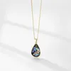 Chains HUAMI Natural Color Abalone Shell Drop Shaped Necklace Ginkgo Leaf Trapezoid Ladies Jewelry Personalized Gift