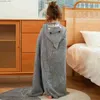 Blankets Swaddling Cute Cartoon Hooded Baby Towel Soft Cotton+Bamboo 75*75cm Infant Shower Gift Bebe Swimming Beach Bathrobe Y240411