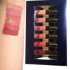 Beleza envidraçada 6pcsset líquido líquido líquido brilho labial maquiagem fosty kit sexy cosméticos duradouros maquiagem 240410