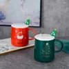 Tazze creative simpatica ragazza cartone animato tazza in ceramica di Natale con cucchiaio di cucchiaio personalità amanti della pancia