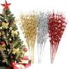 Decorative Flowers 5Pcs Glitter Artificial Foam Christmas Berries Sparkle Fake Flower Branch Wedding Party Home DIY Decorations