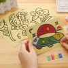 Renkli Diy Kum Boyama Çocuklar Montessori Oyuncaklar Çocuk El Sanatları Doodle Sanat Malzemeleri Kum Resimleri Çizim Kağıt Eğitim Oyuncakları