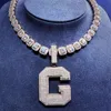 Högkvalitativ handgjorda Sier Gemstone Letter Pendant Custom Moissanite Pendant