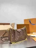 10A Quality Designer -Tasche Frauen Crossbody -Umhängetaschen Kettenbrieftasche auf Gurt Geldbörsen Buchstaben geprägte Blütenstreifen Luxusmarke Handtaschen M81066 M80349 L6501