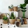 Natural Wicker Planter Basket Flower Pot Home Garden Decor Tvätt Tvätten Hink Dirty Clothes Storage Baskets Toy Holders